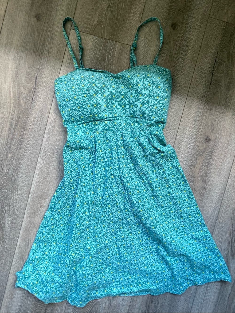 ⭐️3/$30 Kismet Vintage Teal Mini Dress with Spaghetti Straps size XS